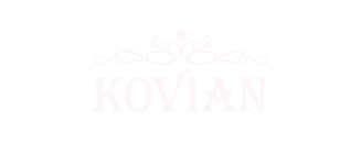 A black and white logo with the word Kovian