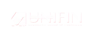 A black and white logo with the words funfin