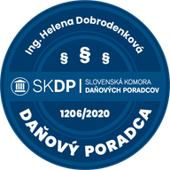 Pečiatka SKDP Daňového poradcu Helena Dobrodenková.